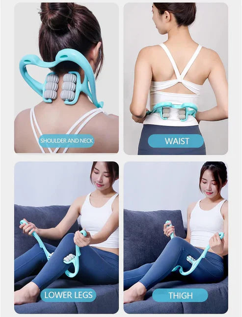 PureRelief 6-Wheel Neck Massager Instant Pain Relief for Neck Back & Shoulders (Imported from Japan)